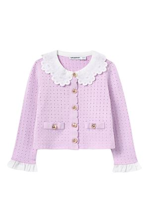 cardigan con occhielli rosa SELF-PORTRAIT KIDS | RS26724CAPINK